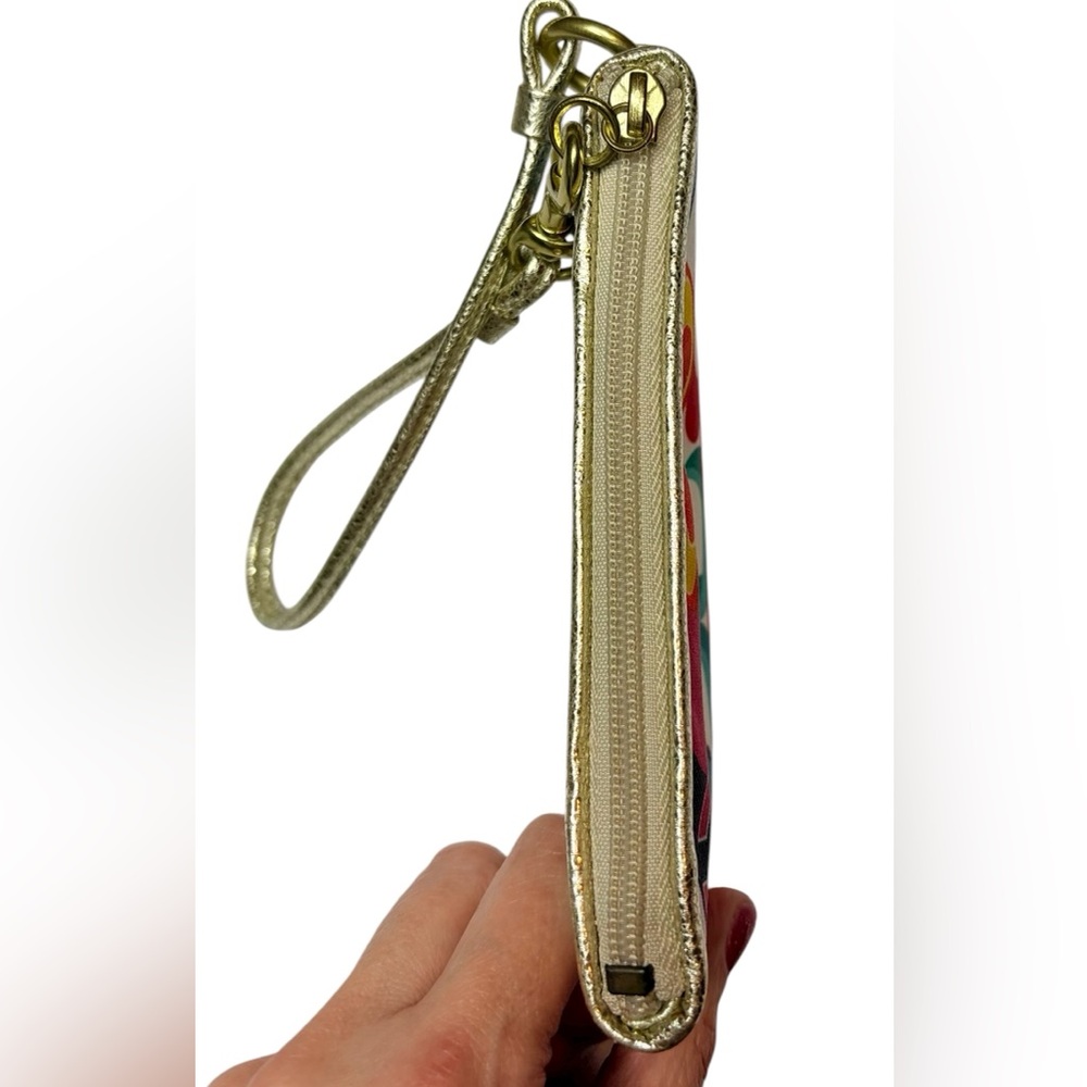 Coach Poppy Pop C Graffiti Multicolor Wristlet Metallic Gold Y2K - Picture 9 of 12
